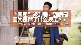 “凤姐”被封号,到底是因为违背了什么规定?:华体会体育app下载(图3) 华体会官方网站入口